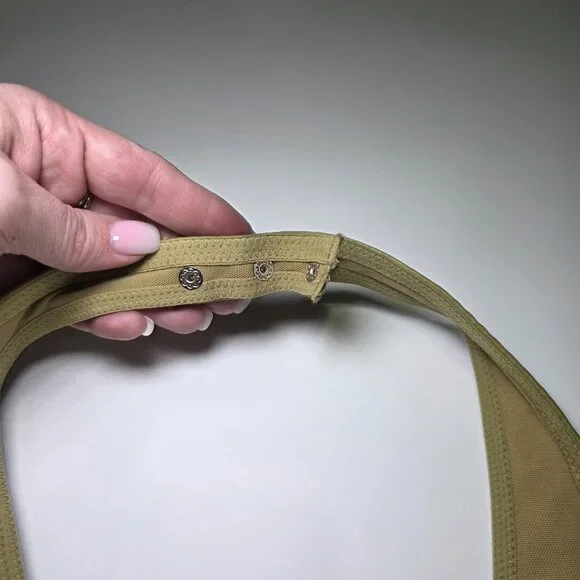 Out From Under Olive Green Faux Leather Halter Corset Top Size M - Picture 7 of 8